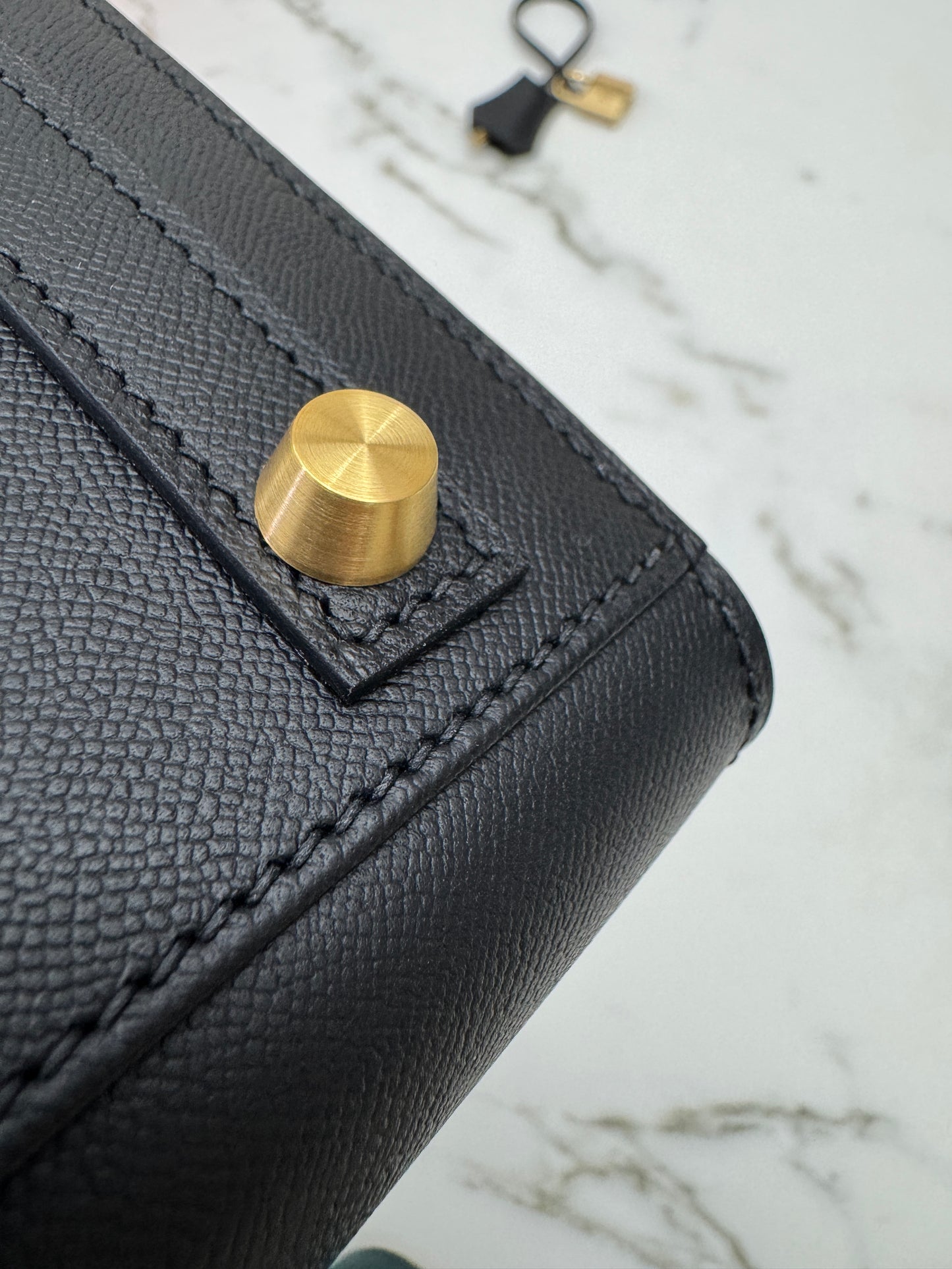 HERMES Birkin 25 黑色 Madame 拉絲金扣 89 Noir Sellier