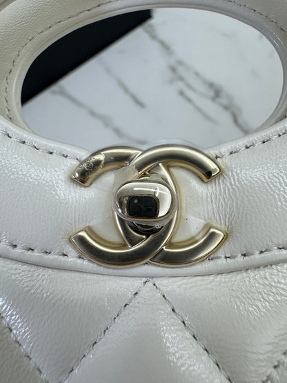 CHANEL Mini 31Bag 油蠟羊皮 白色 新版