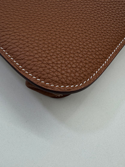 HERMES Halzan 25 金棕色金扣 TC Gold GHW