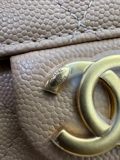 CHANEL Mini 25Bag 奶茶杏荔枝皮 Caviar Calfskin