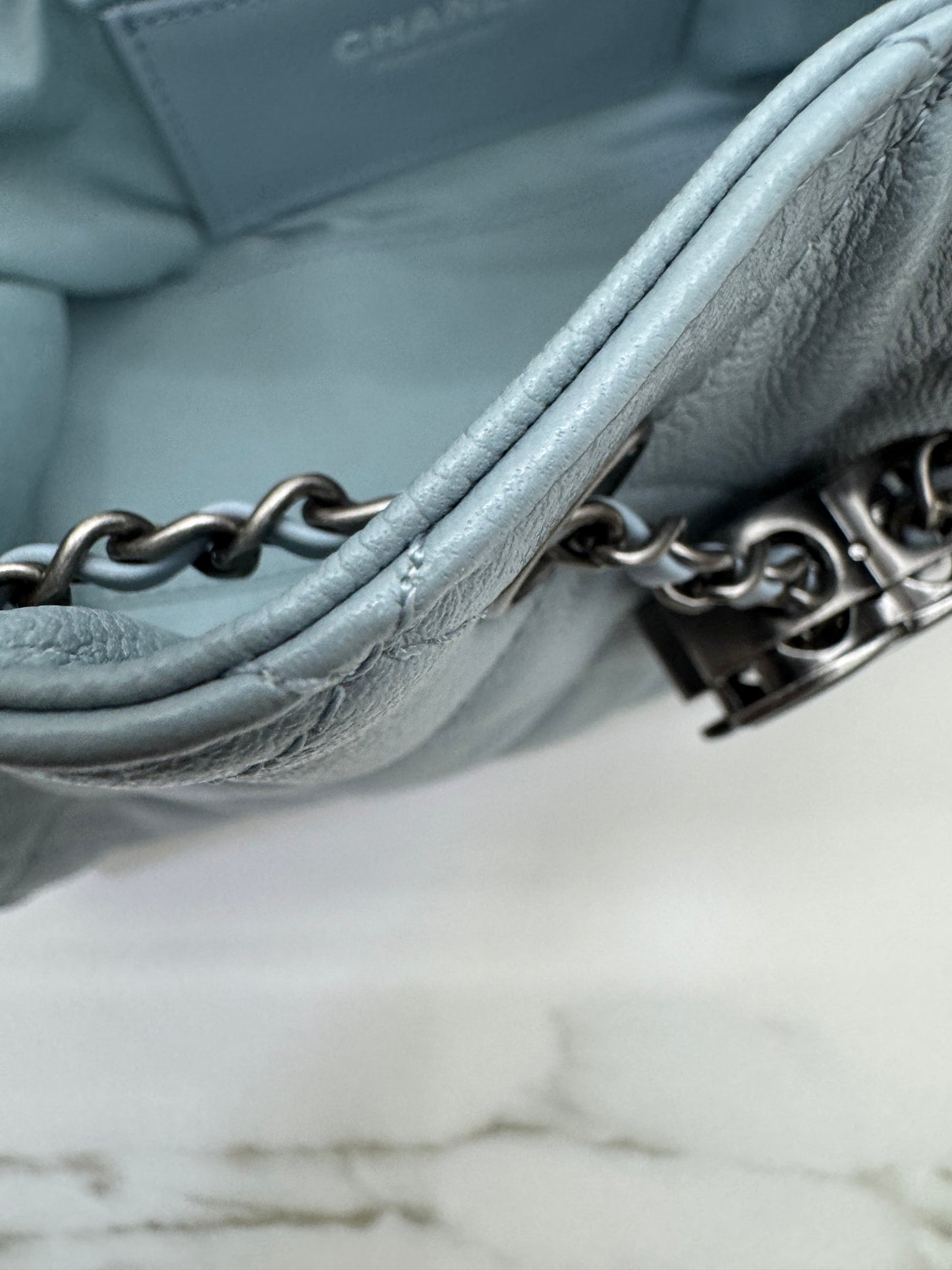CHANEL Mini 25 Bag 霧霾藍銀扣
