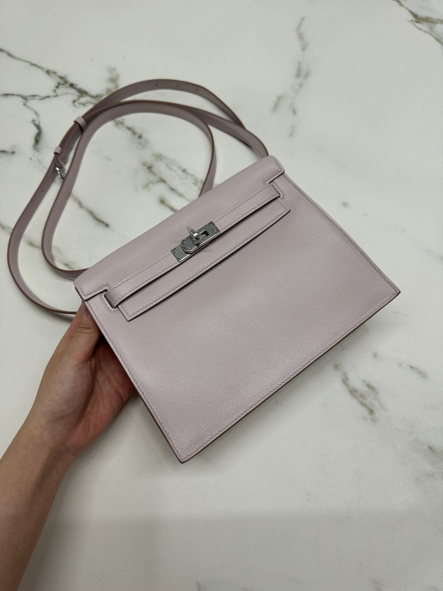 HERMES Kelly Danse 夢幻紫 銀扣 Swift