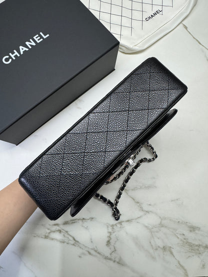 CHANEL CF23 Small 黑銀牛 Caviar