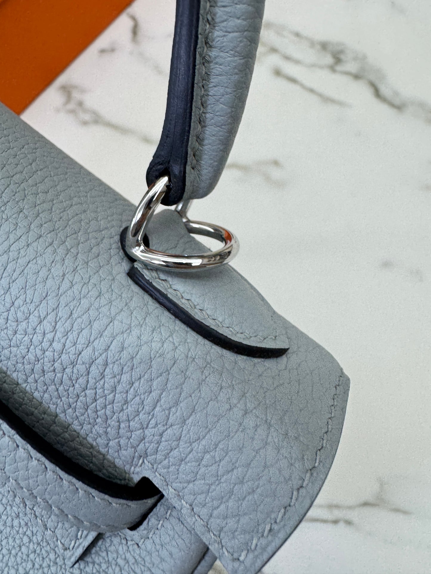 HERMES Kelly 25 Togo內縫 木偶灰銀扣 Gris Pantin PHW