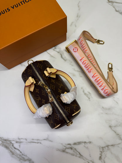 LV Speedy 20 粉橙色肩帶