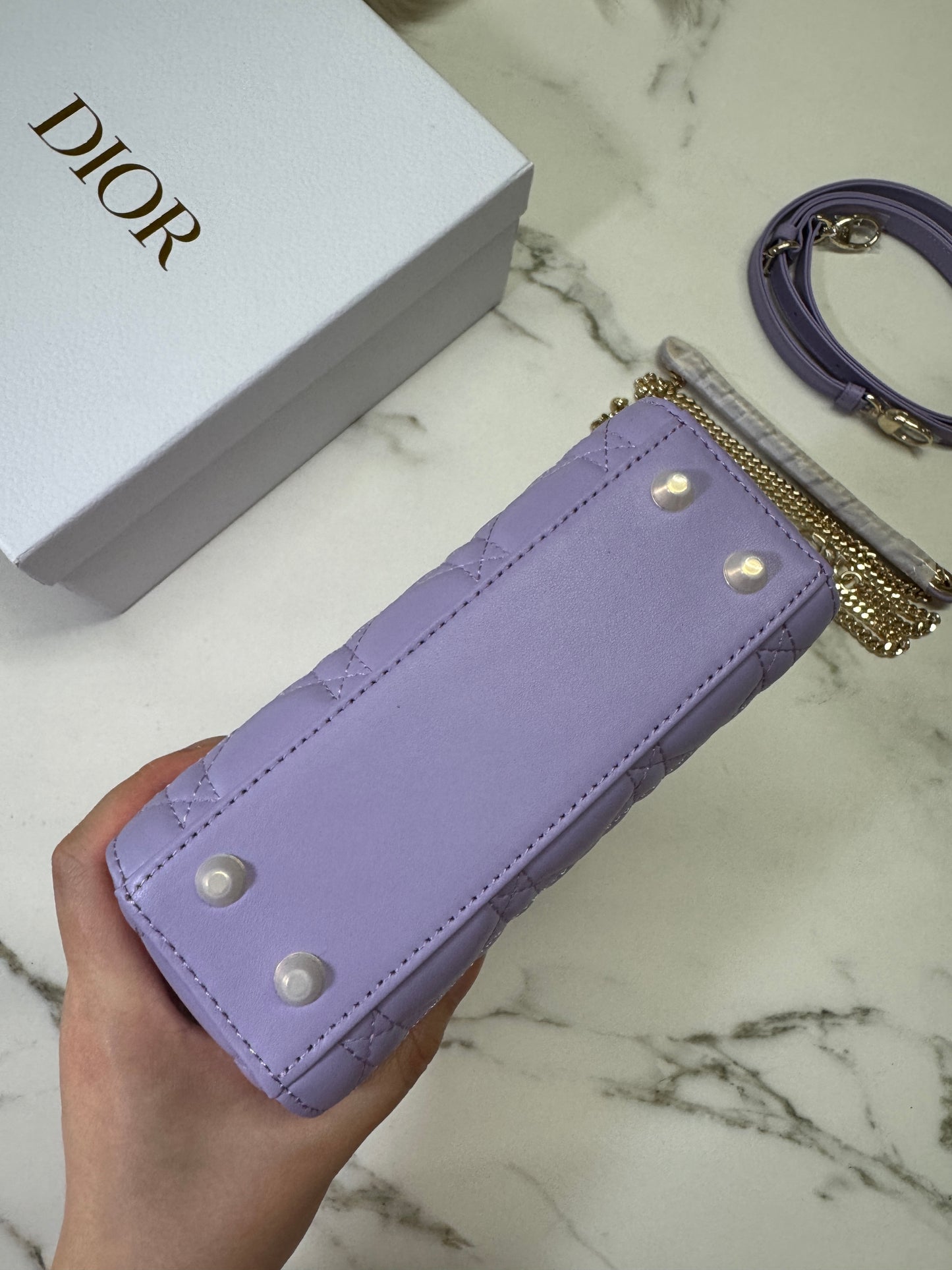 DIOR Mini Lady Dior 紫色羊皮