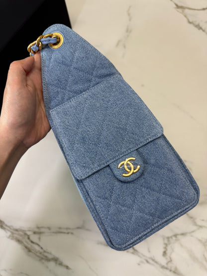 CHANEL 25 Bag 淺藍牛仔Small