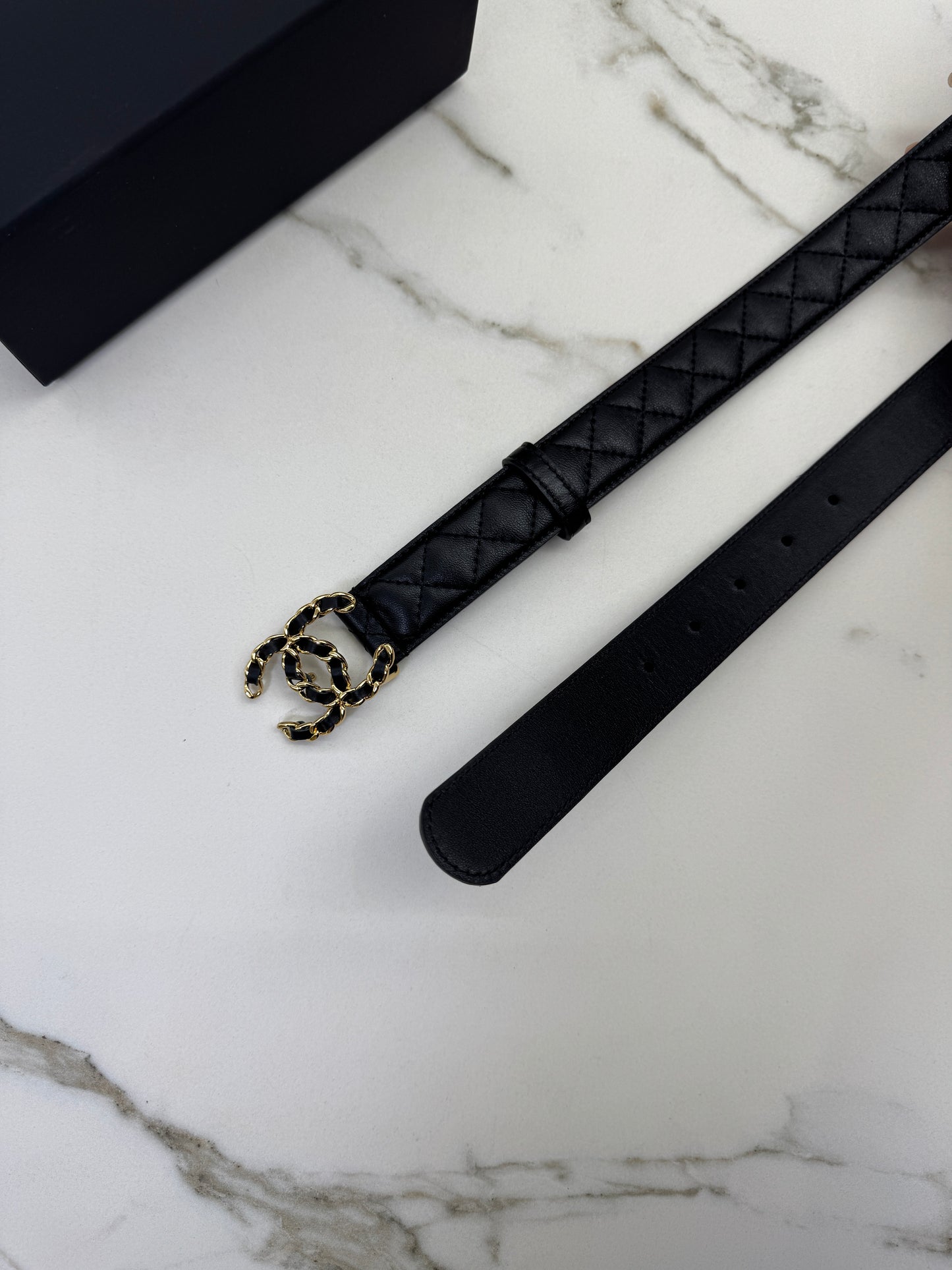 CHANEL 穿皮鏈金扣皮帶