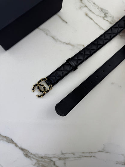 CHANEL 穿皮鏈金扣皮帶
