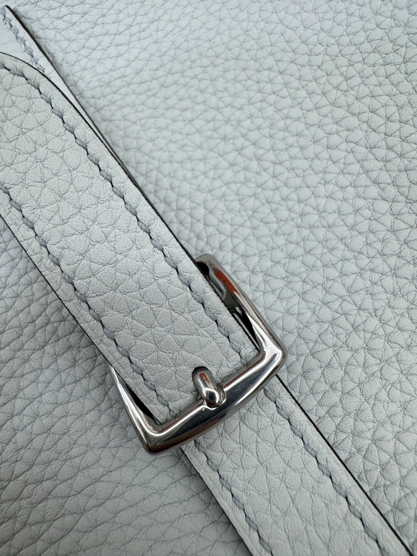 HERMES Halzan 25 聖杯藍銀扣 Bleu Pale