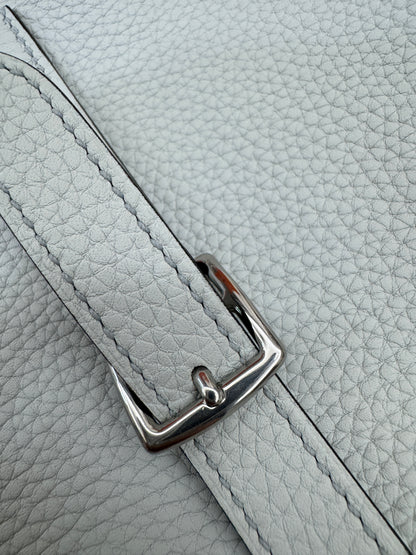 HERMES Halzan 25 聖杯藍銀扣 Bleu Pale
