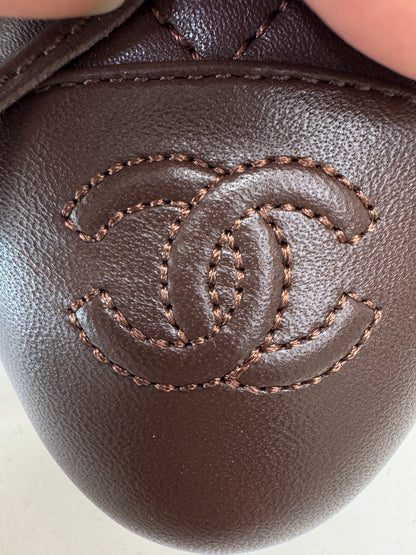 CHANEL 26A 菱格芭蕾舞鞋 巧克力色