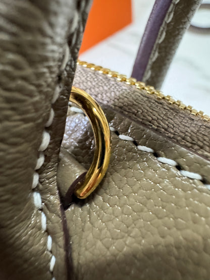 HERMES Mini Bolide 大象灰山羊皮 金扣