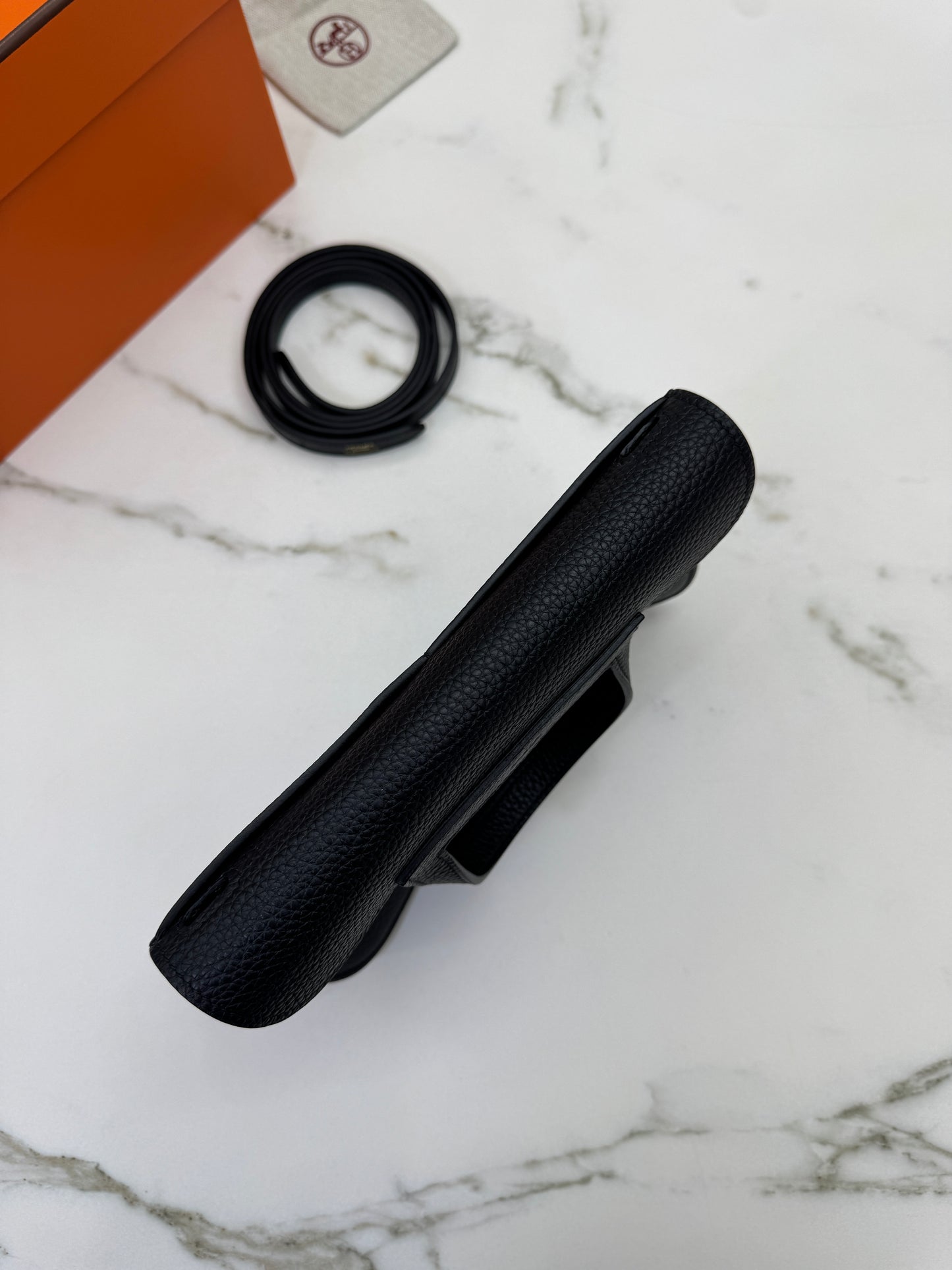 HERMES Halzan 25 黑金 Noir TC GHW