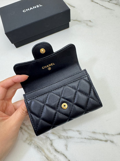 CHANEL CF Cardholder 羊皮黑金