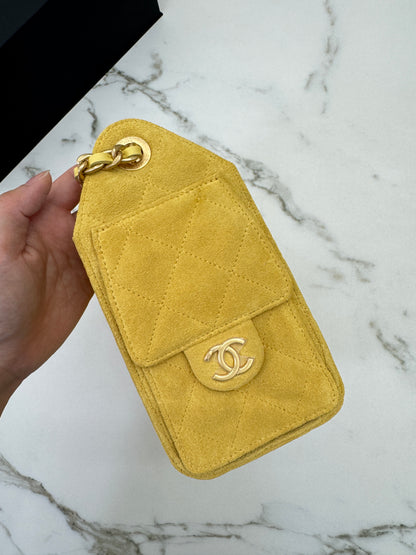 CHANEL Mini 25Bag 麂皮黃色