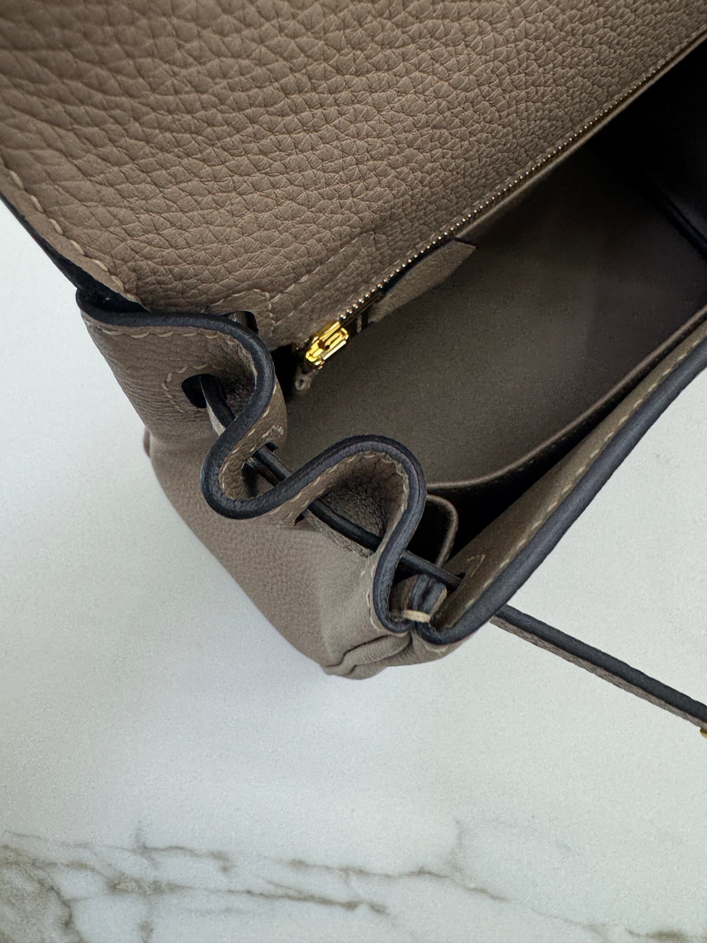 HERMES Kelly 25 斑鳩灰金扣 內縫 Togo 81 Gris Tourterelle GHW