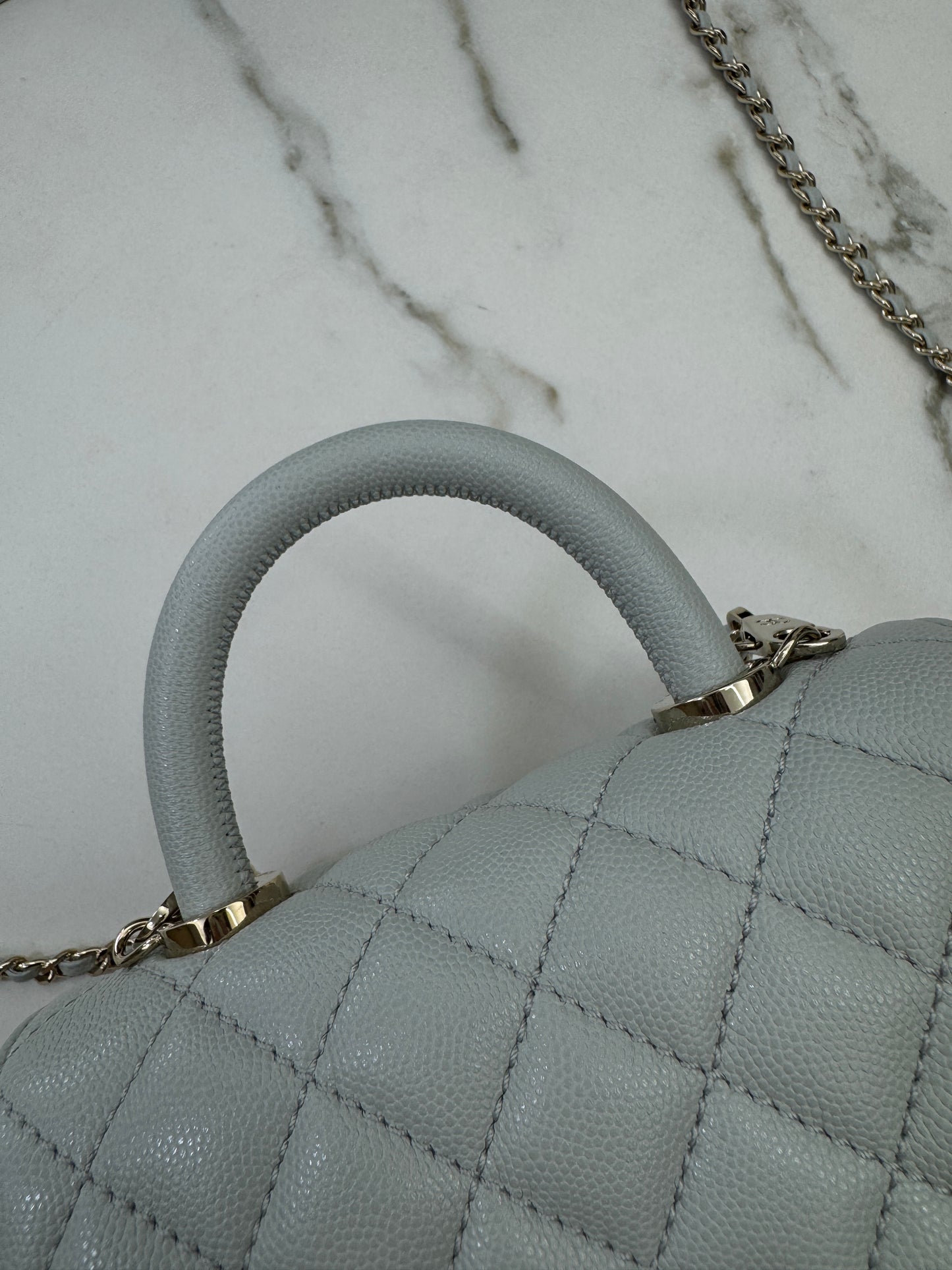 CHANEL Mini Cocohandle 霧霾藍/冰川藍 Cloud Blue