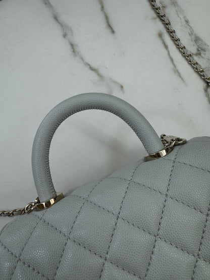 CHANEL Mini Cocohandle 霧霾藍/冰川藍 Cloud Blue