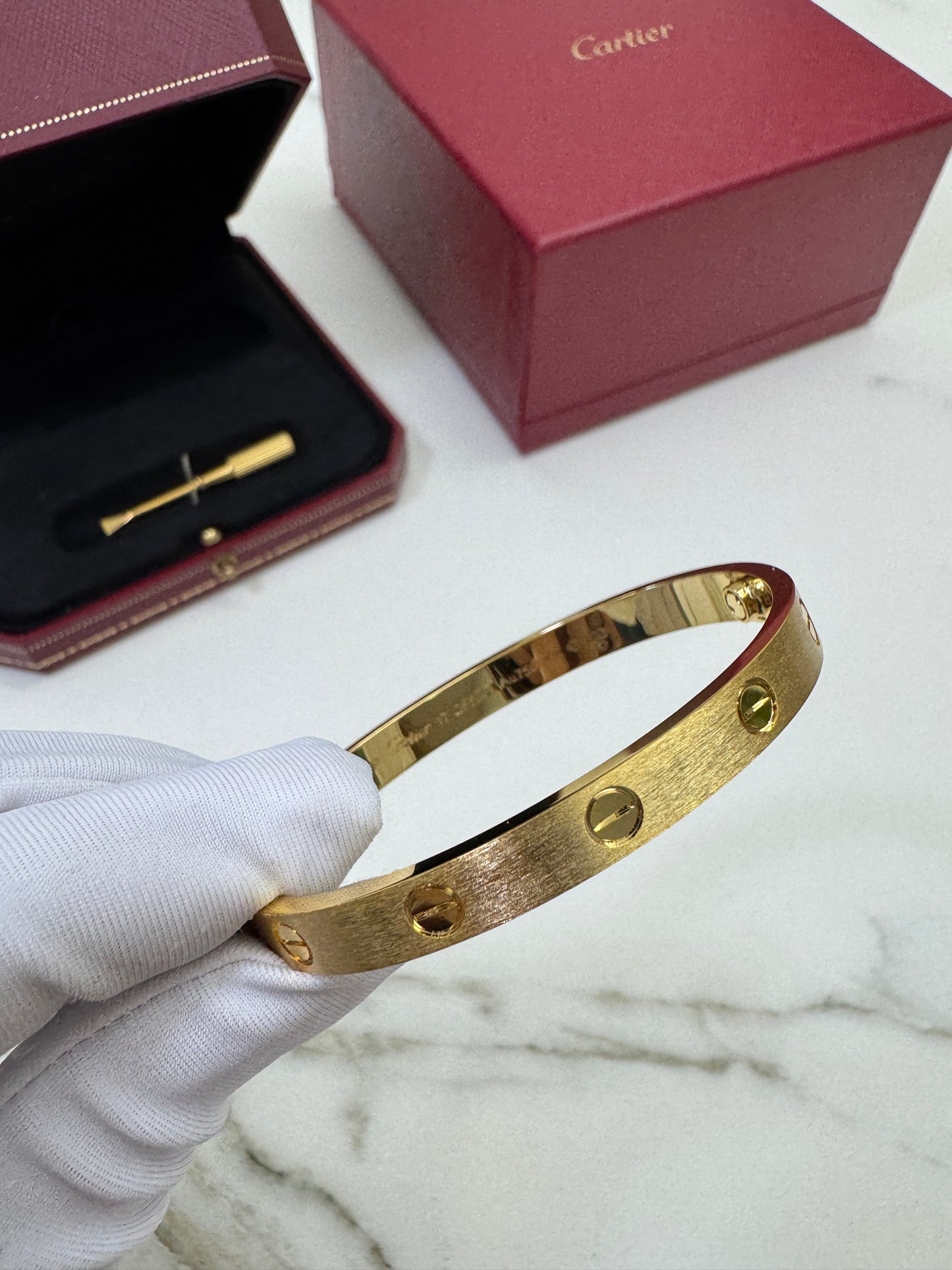 CARTIER Love Bracelet Brushed Gold Color