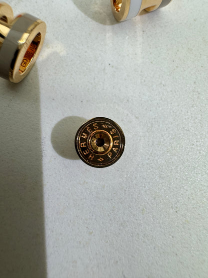 HERMES Mini Pop H 玫瑰金拼色耳環