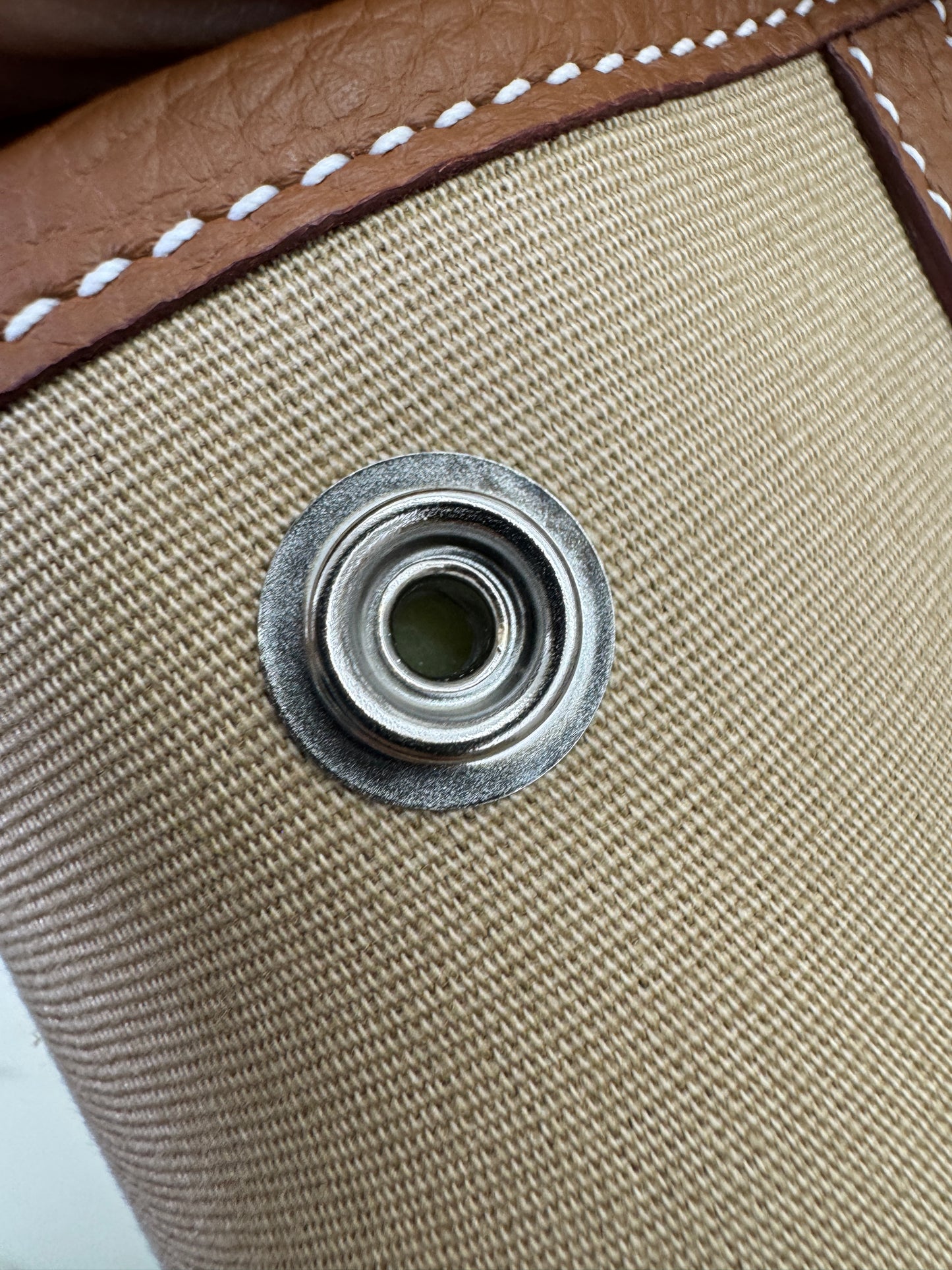 HERMES Garden Party 36 金棕拼風衣灰帆布 Negonda/ Canvas