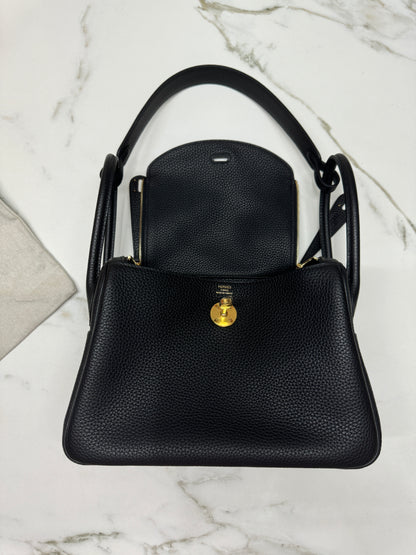 HERMES Lindy26 黑色金扣 TC