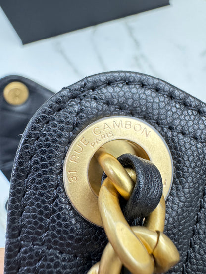 CHANEL 25Bag Medium 黑色荔枝皮