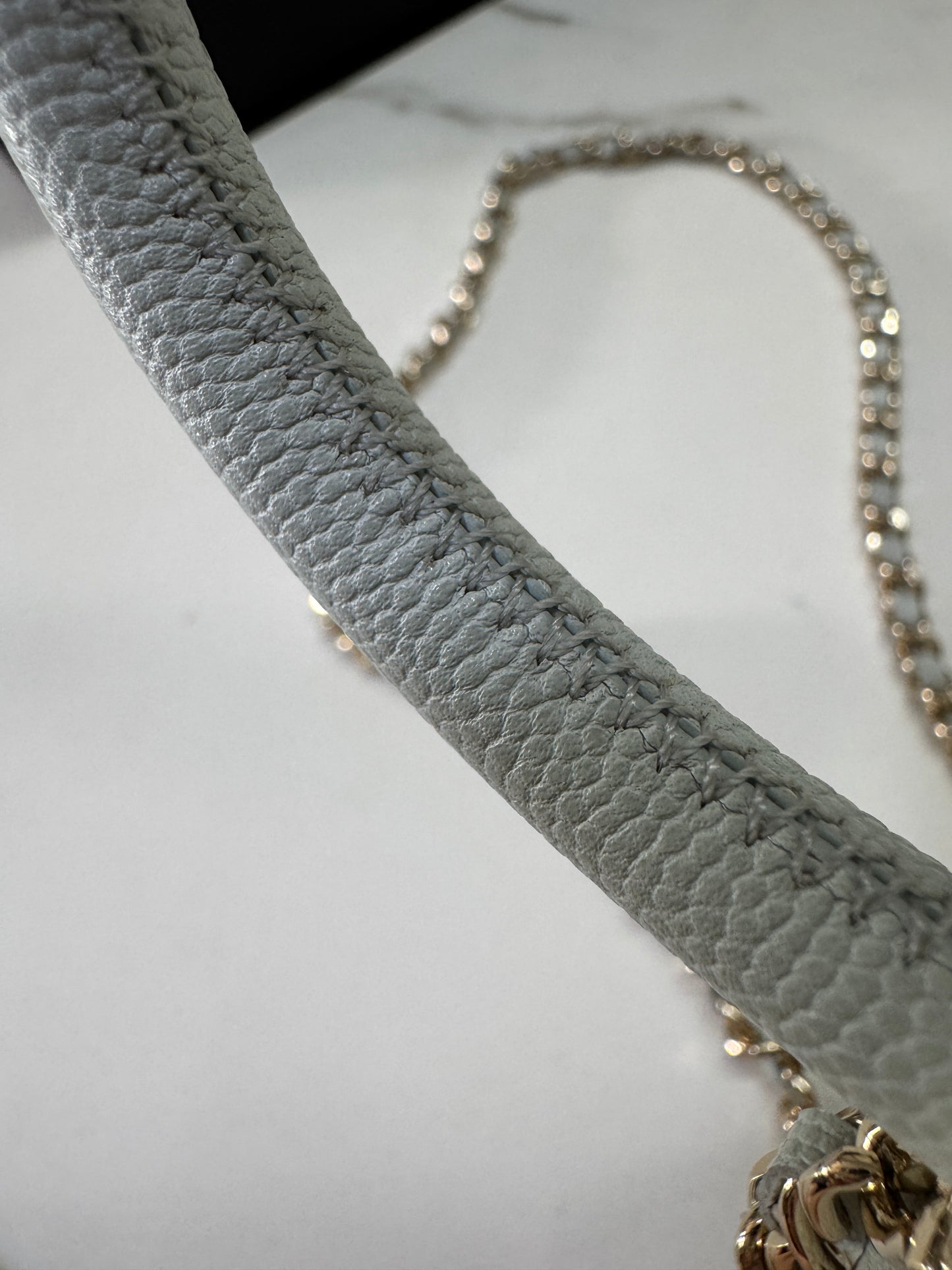 CHANEL 超Mini Coco Handle 24K 灰藍色