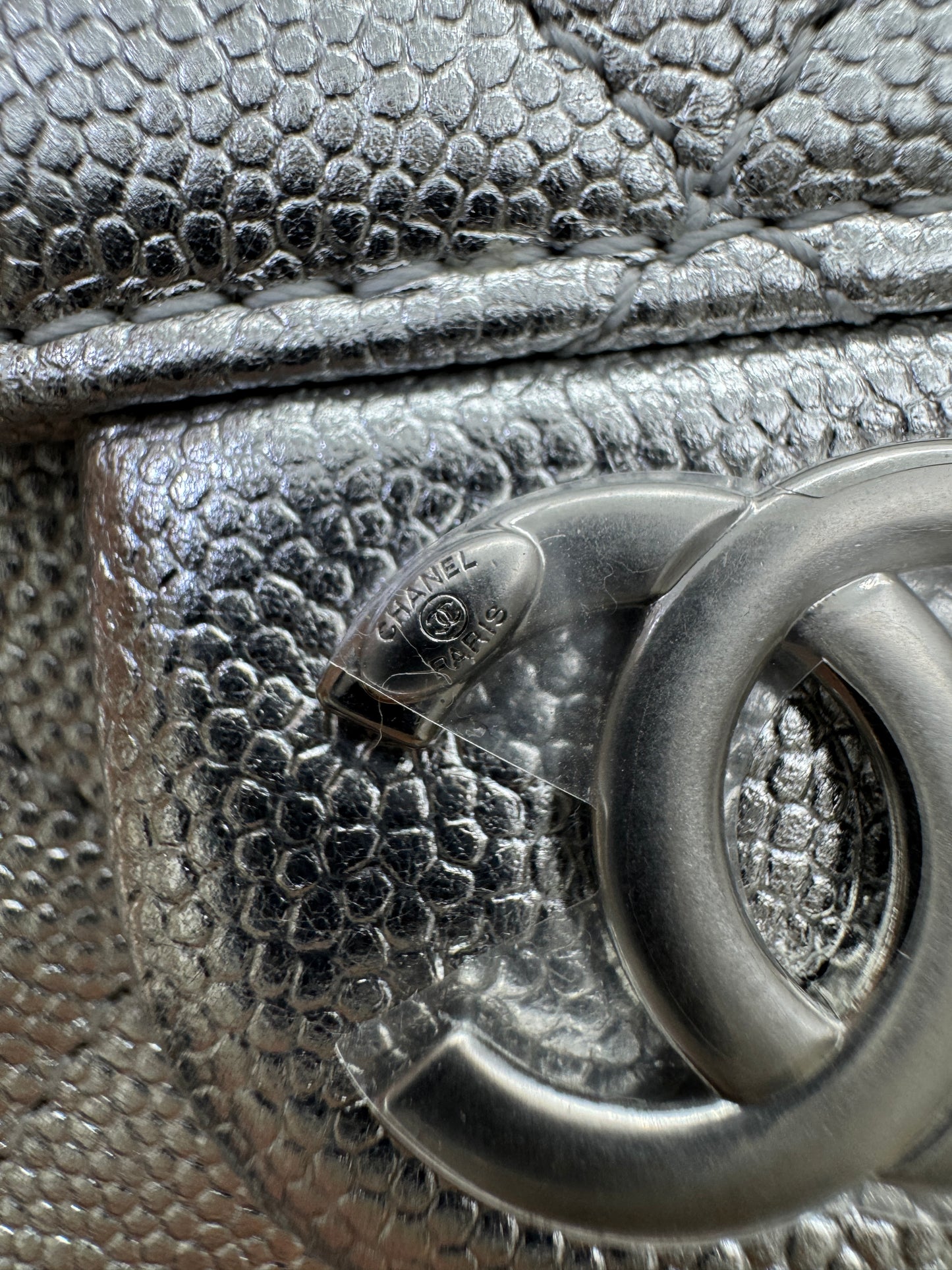 CHANEL Mini 25 Bag 銀色荔枝皮銀扣 Silver Caviar Calfskin PHW