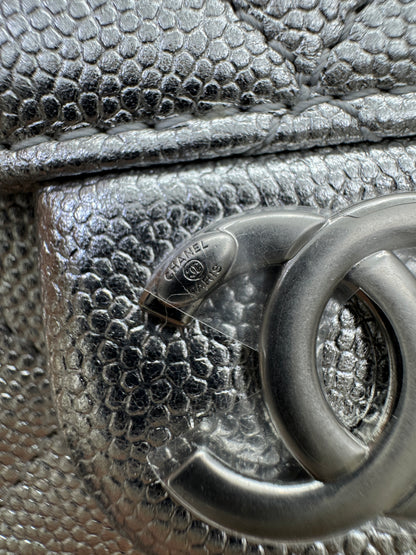 CHANEL Mini 25 Bag 銀色荔枝皮銀扣 Silver Caviar Calfskin PHW