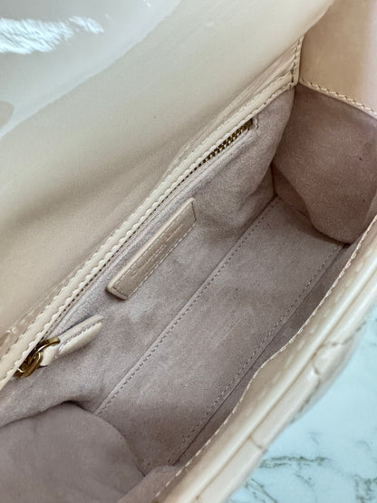 DIOR Mini Lady Dior Powder Beige 漆皮胭脂米 Shiny Calfskin