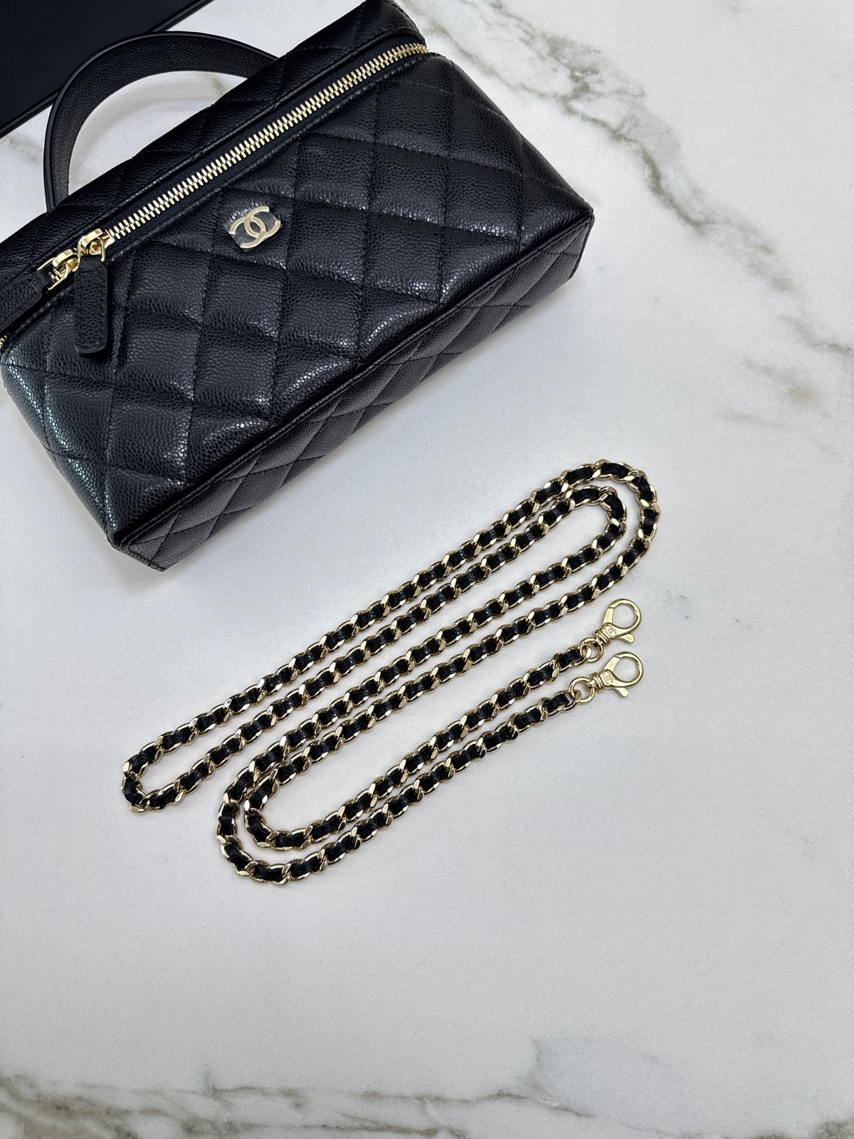 CHANEL LP盒子包 黑色牛皮 Vanity