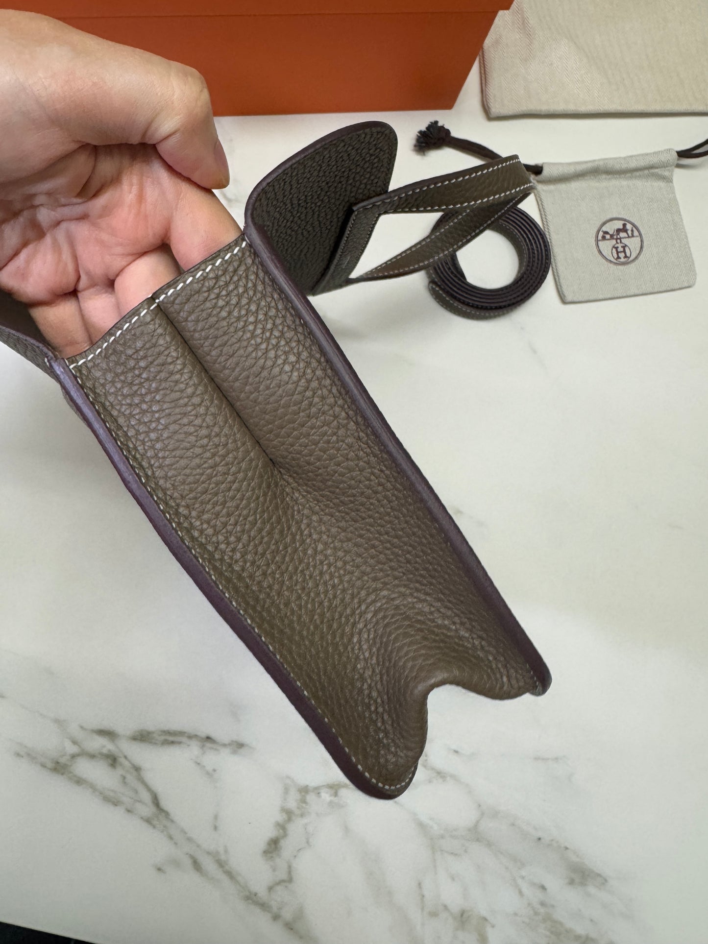 HERMES Halzan 25 大象灰金扣