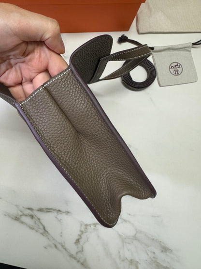 HERMES Halzan 25 大象灰金扣