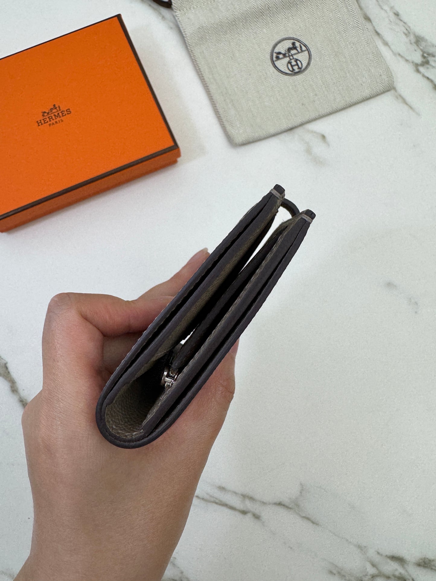 HERMES Bearn Wallet 瀝青灰銀扣 Epsom M8 Gris Asphalt PHW