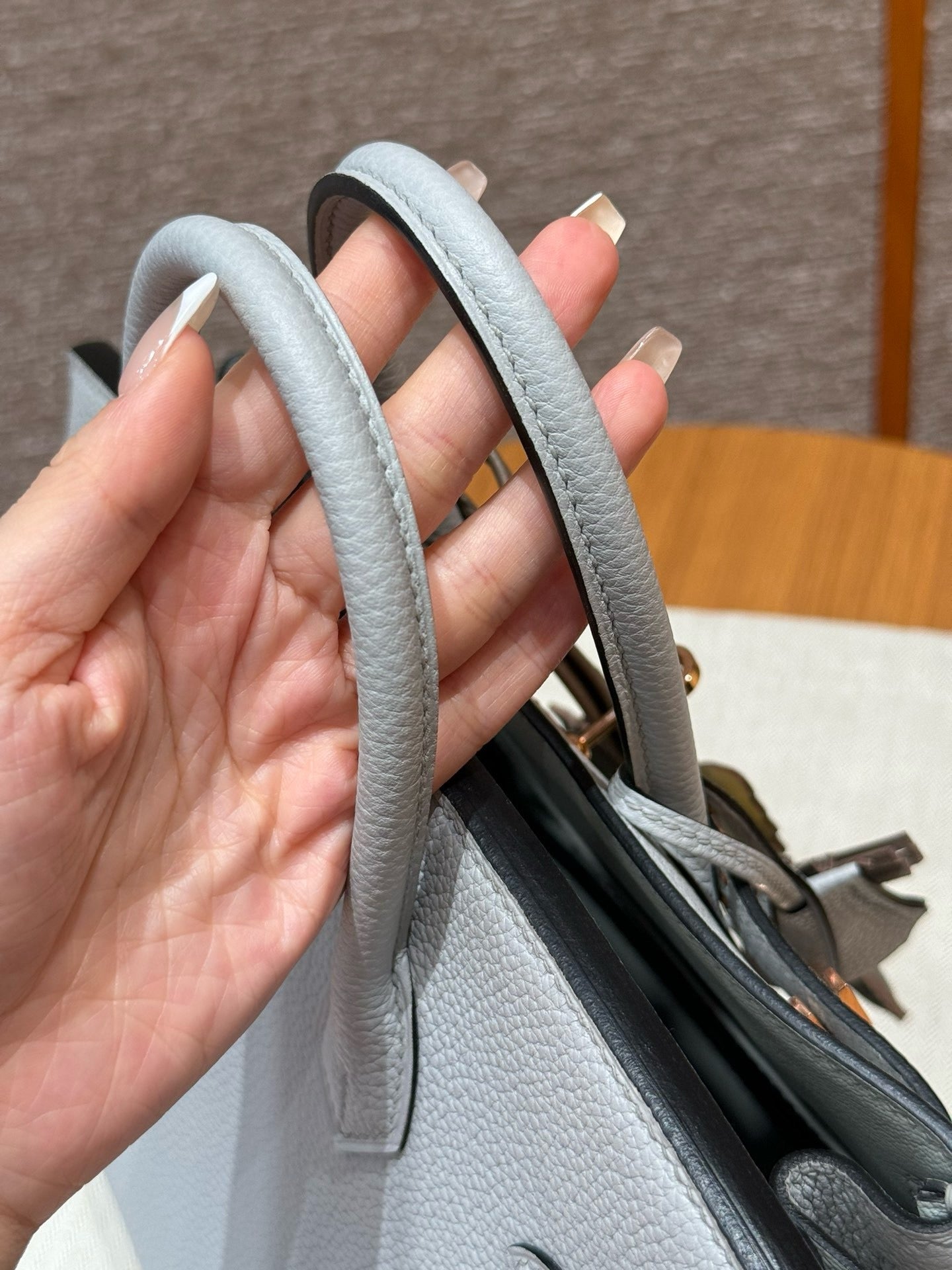 HERMES Birkin25 聖杯藍 玫瑰金扣 togo 08