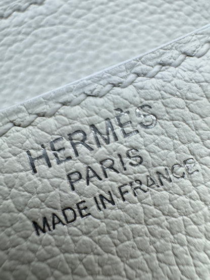 HERMES Mini Constance 新白色 銀扣 Evercolor 0U New White PHW