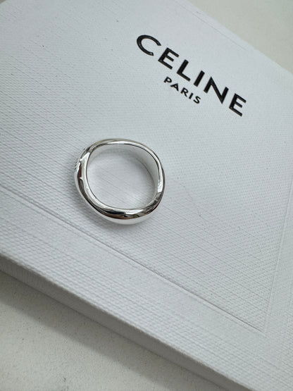 CELINE 銀色波浪戒指
