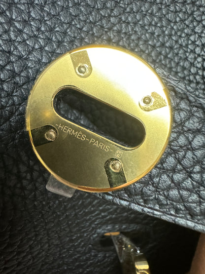 HERMES Lindy26 黑色金扣 TC