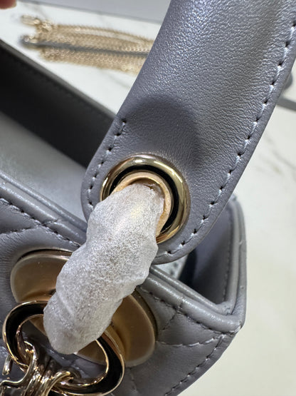 DIOR Lady Dior Mini 珠光灰