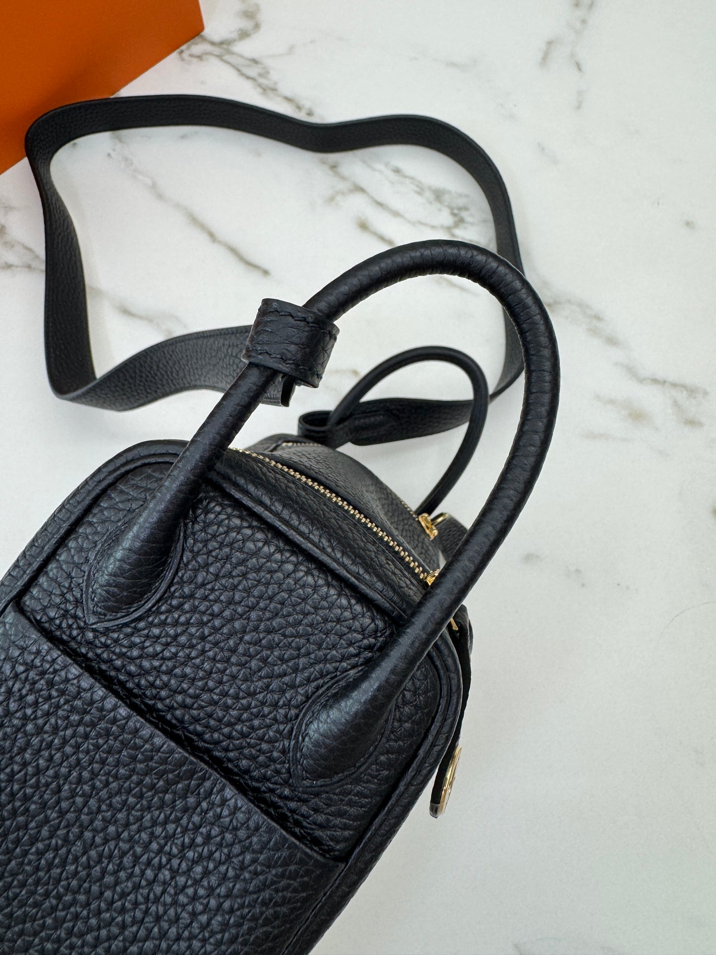 HERMES Mini Lindy II 黑金 Nior TC GHW