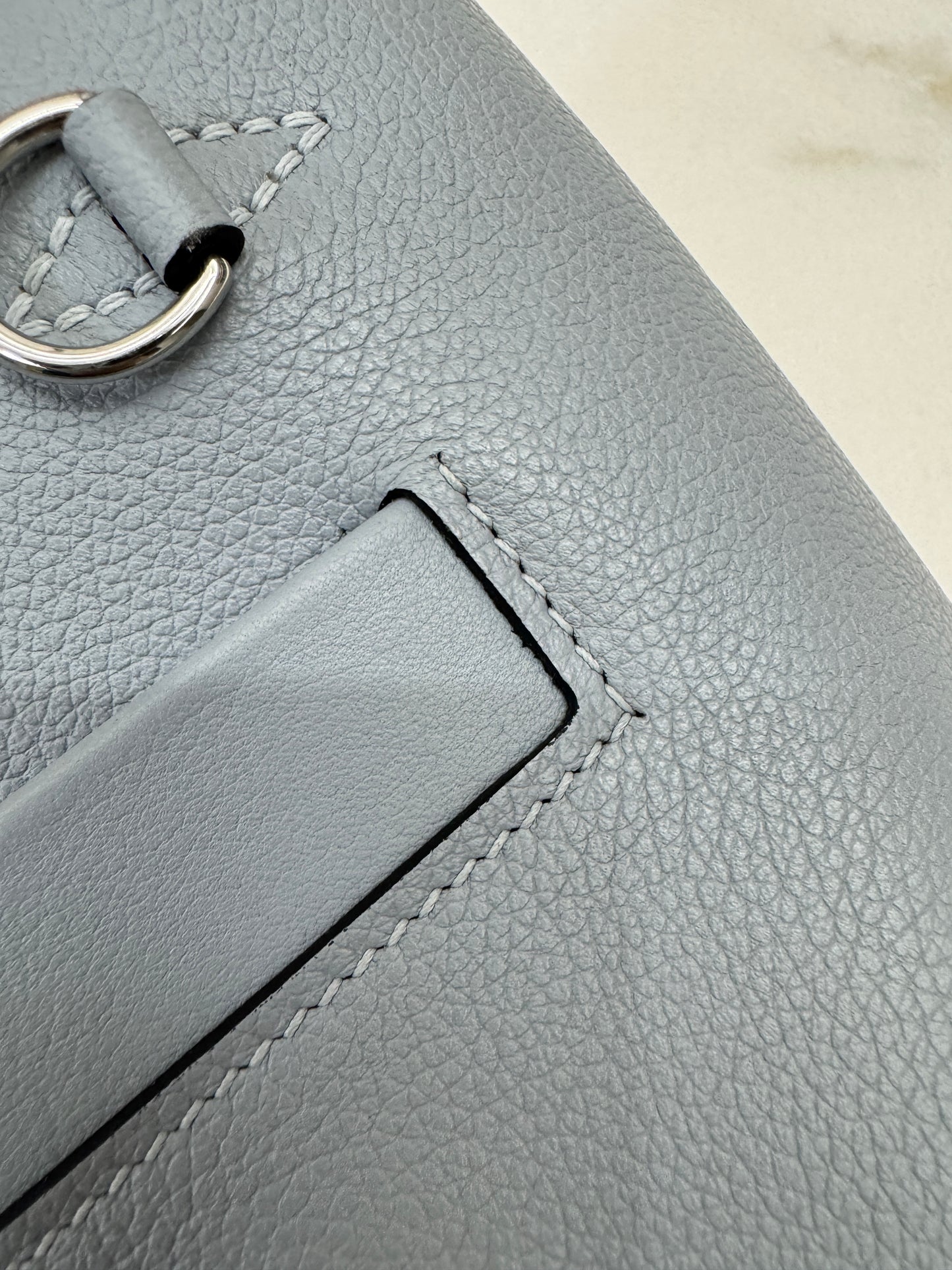 HERMES Mini 2424 木偶灰銀扣 Evercolor Gris Platin PHW