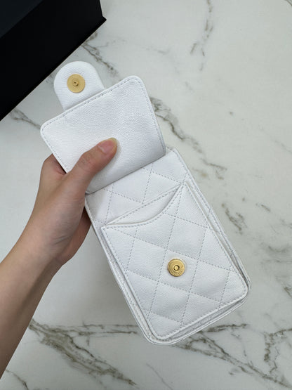 CHANEL Mini 25 Bag 白色荔枝皮