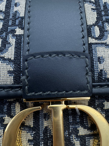 DIOR 30 Montaigne Small Blue Oblique