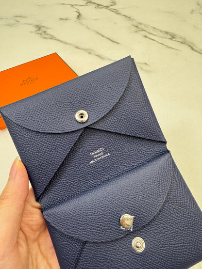 HERMES Calvi Duo 海軍藍 7U Navy Epsom