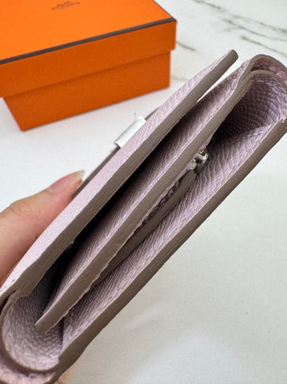 HERMES Bearn Wallet 三摺錢包 夢幻紫銀扣 Epsom Mauve Pale PHW