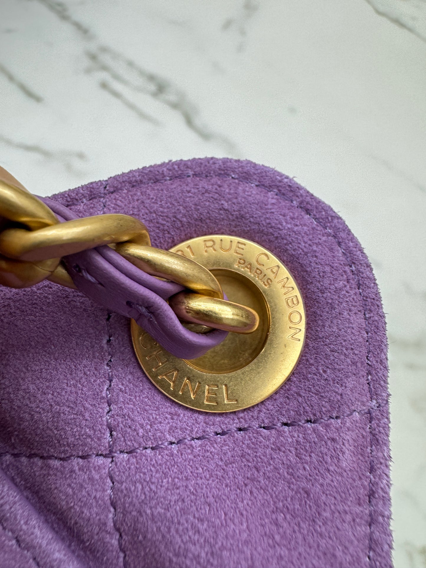 CHANEL Mini 25 Bag 紫色麂皮
