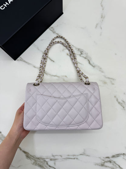 CHANEL 21S 淺粉紫 Classic Flap Small CF23 Liliac