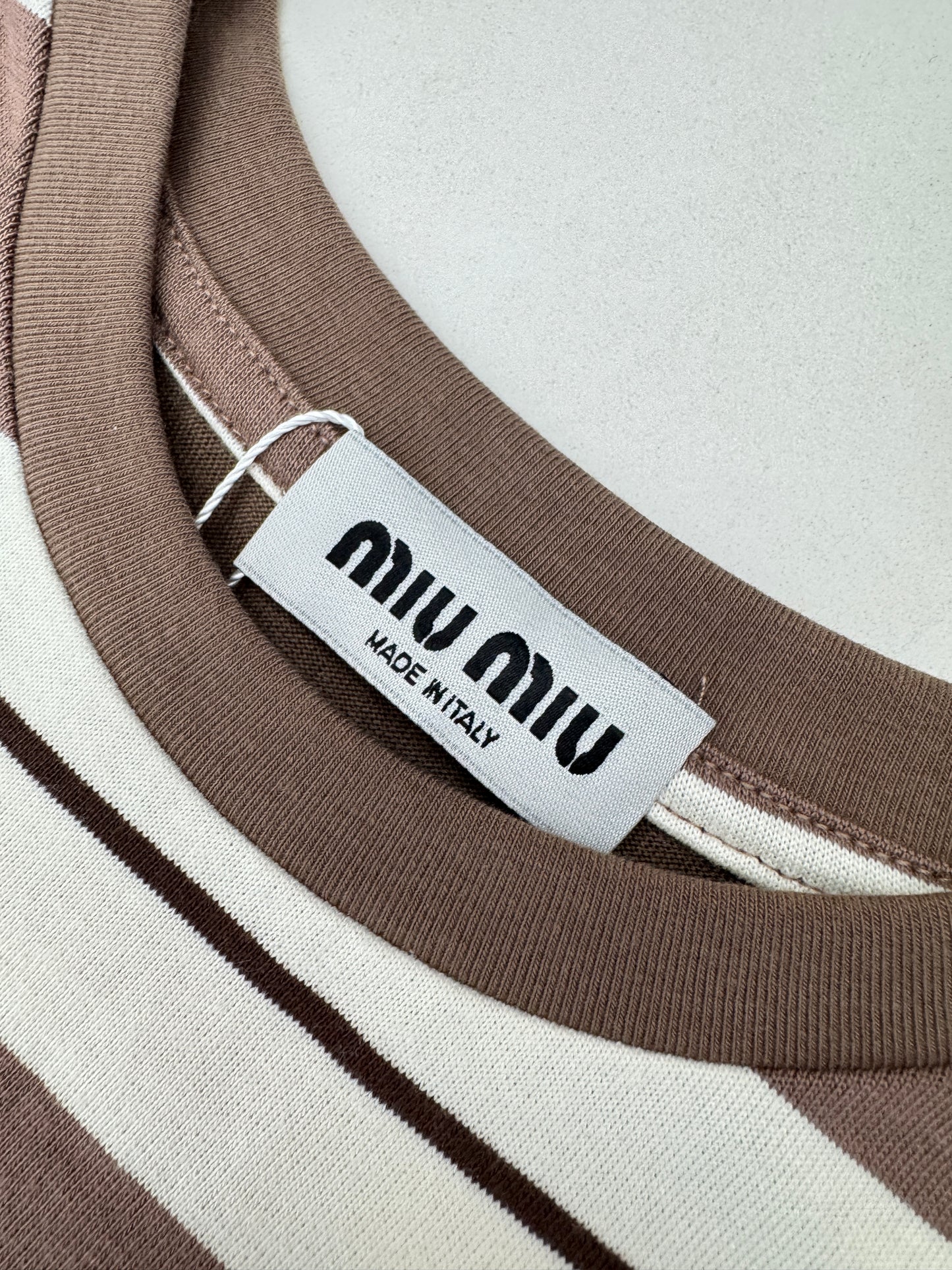 MIU MIU 針織條紋T恤